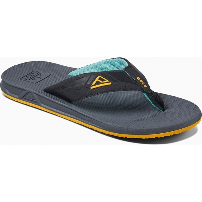 Reef Mens Phantoms Flip Flops Aqua Yellow RF002046 Footwear